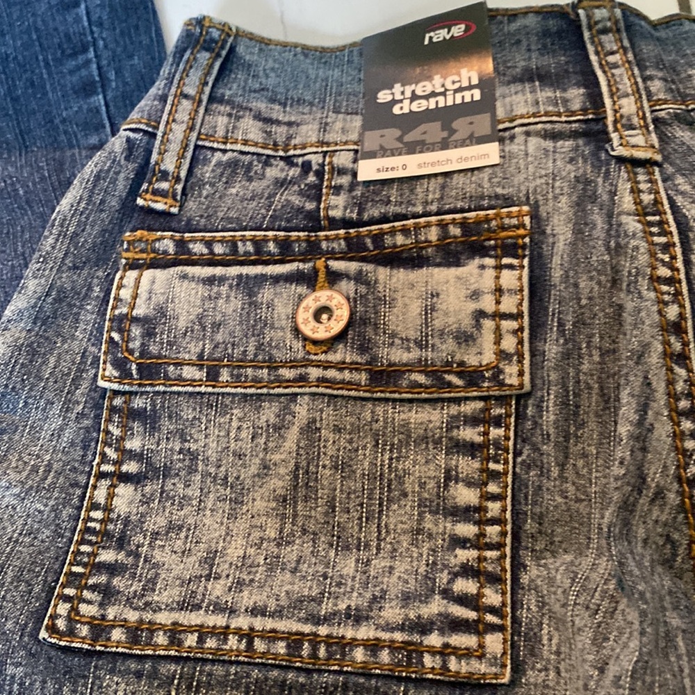 NWT & Vintage Rave Distressed Flare Jeans - Picture 9 of 9